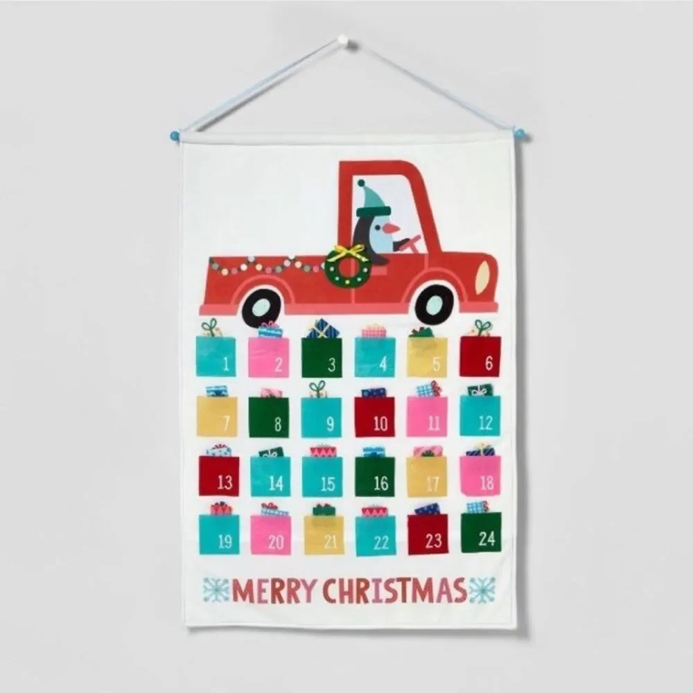 40” Hanging Christmas Countdown Advent Calendar Target Wondershop Penguin Truck